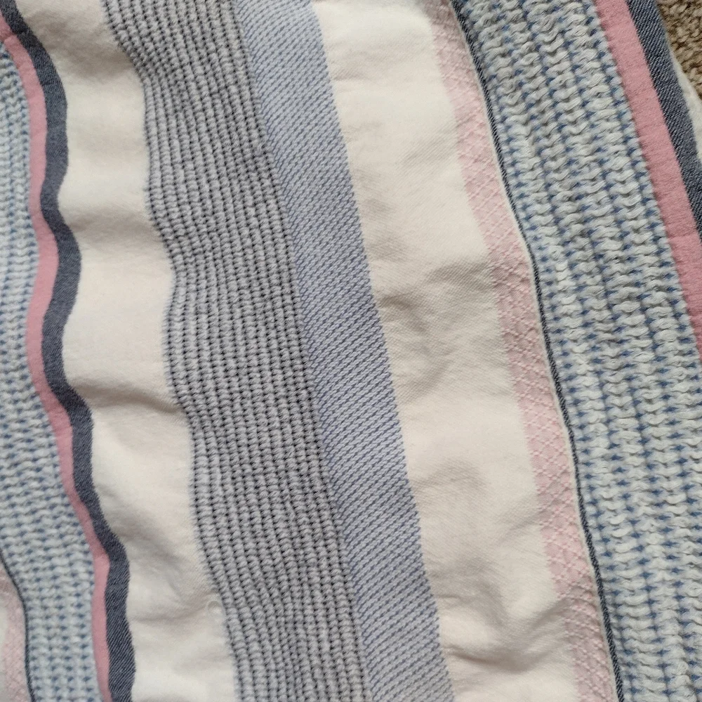 Anthropologie Camila Woven Striped Duvet Cover Queen Bohemian Boho